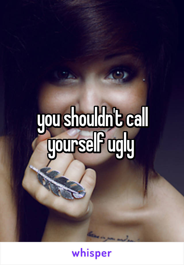 you shouldn't call yourself ugly 
