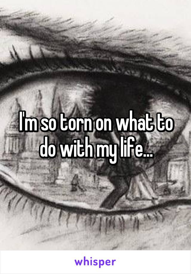 I'm so torn on what to do with my life...