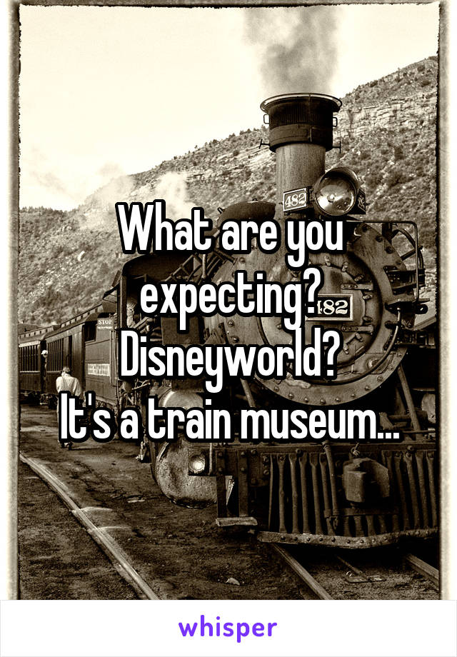 What are you expecting? Disneyworld?
It's a train museum...