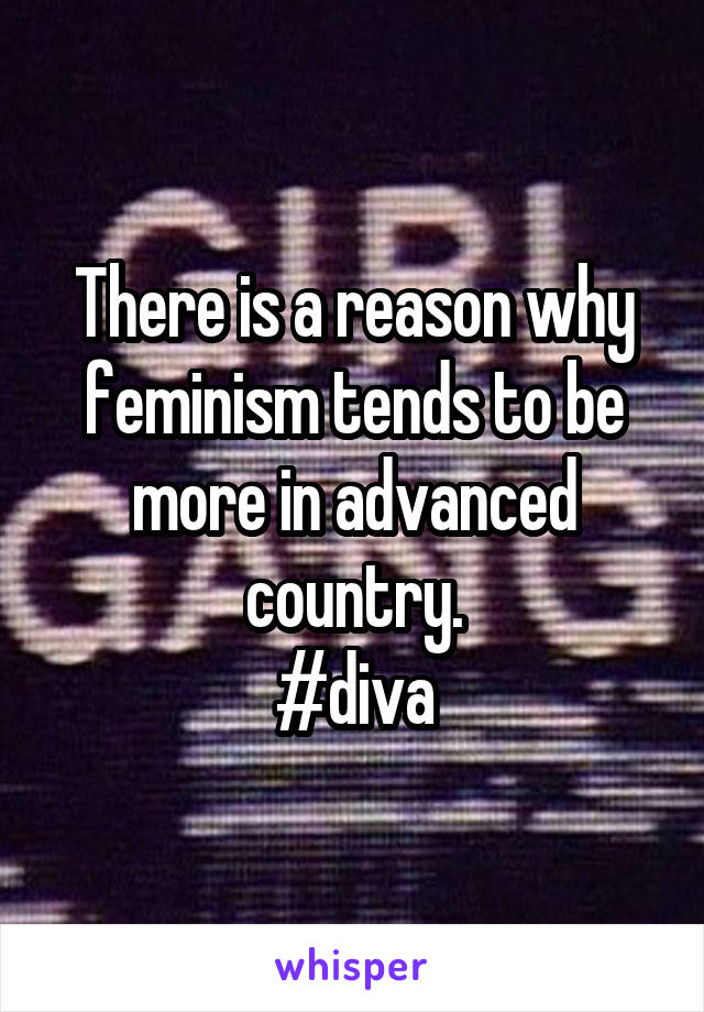 There is a reason why feminism tends to be more in advanced country.
#diva