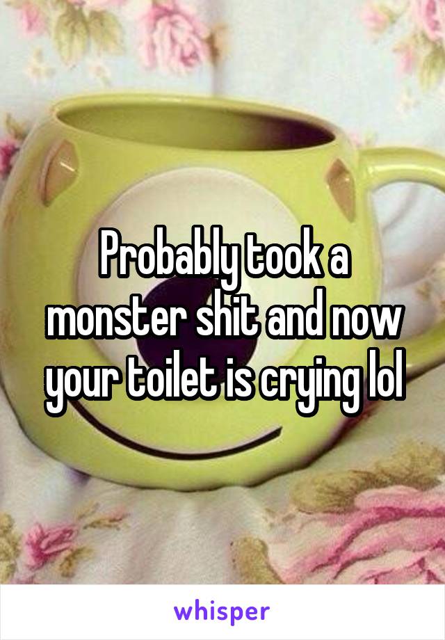 Probably took a monster shit and now your toilet is crying lol
