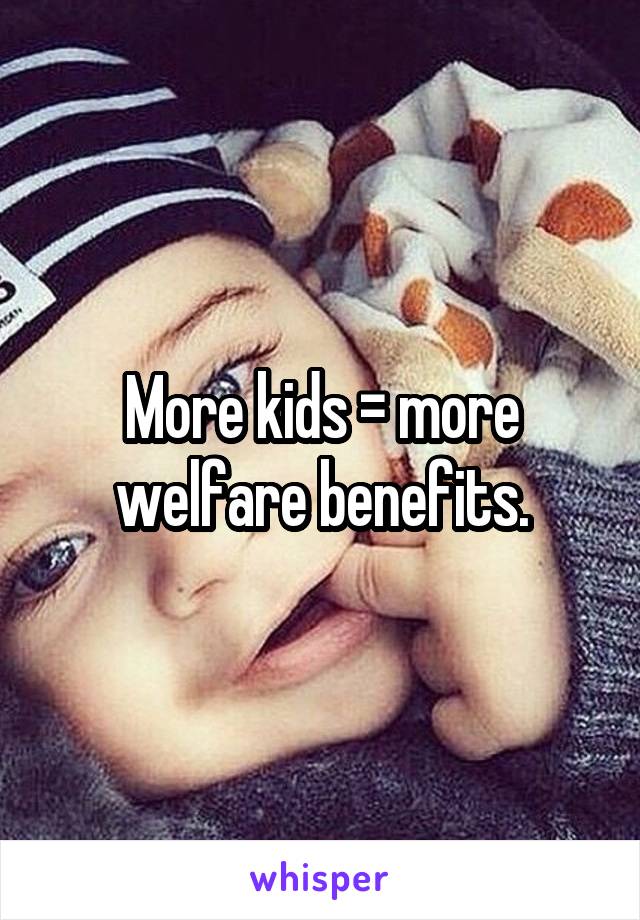 More kids = more welfare benefits.