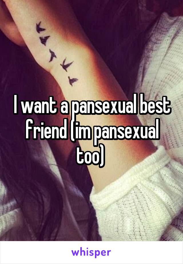 I want a pansexual best friend (im pansexual too) 