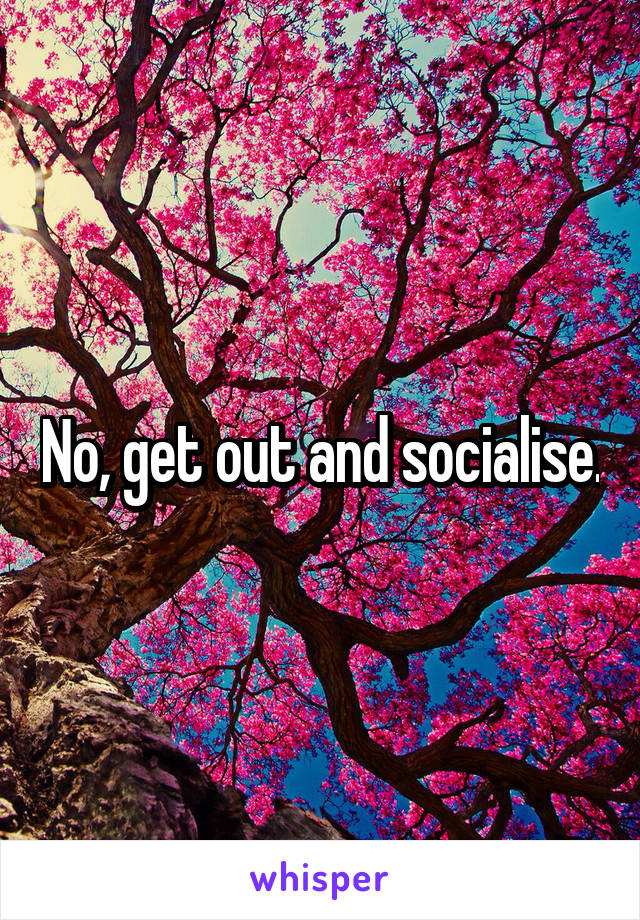 No, get out and socialise.