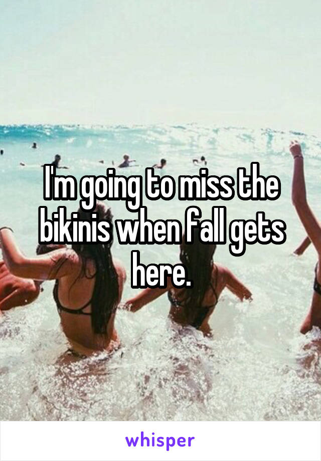 I'm going to miss the bikinis when fall gets here.