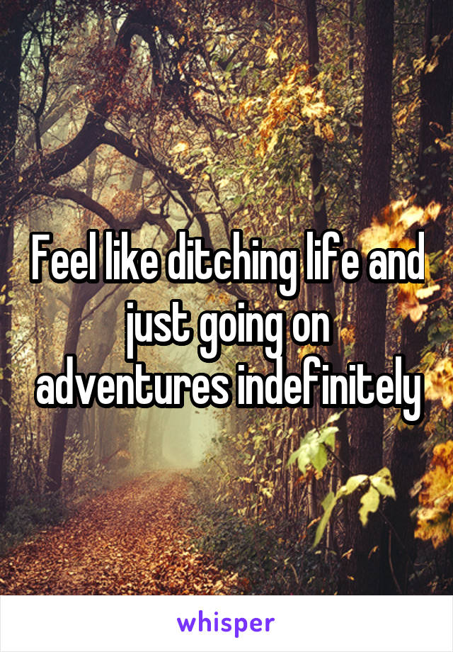 Feel like ditching life and just going on adventures indefinitely