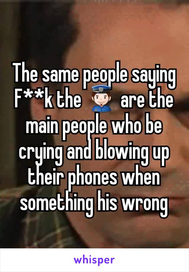 The same people saying F**k the 👮 are the main people who be crying and blowing up their phones when something his wrong