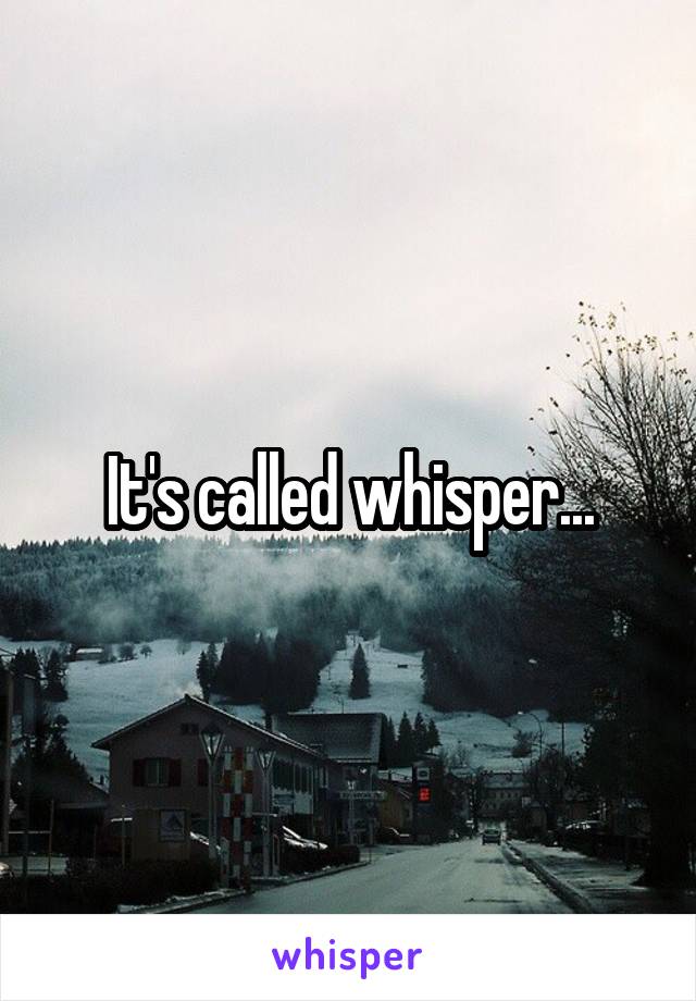 It's called whisper...