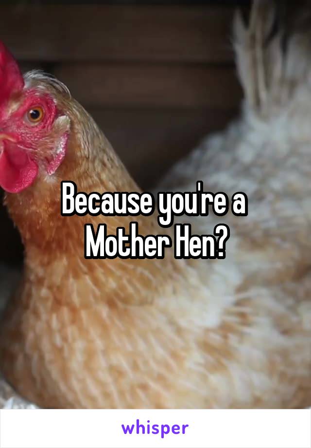 Because you're a 
Mother Hen?