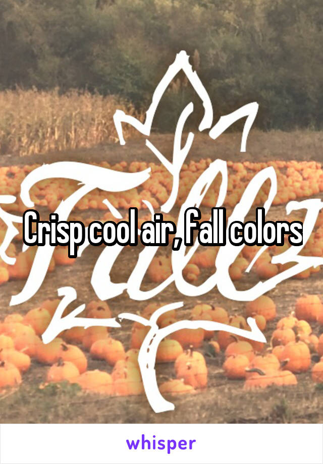 Crisp cool air, fall colors