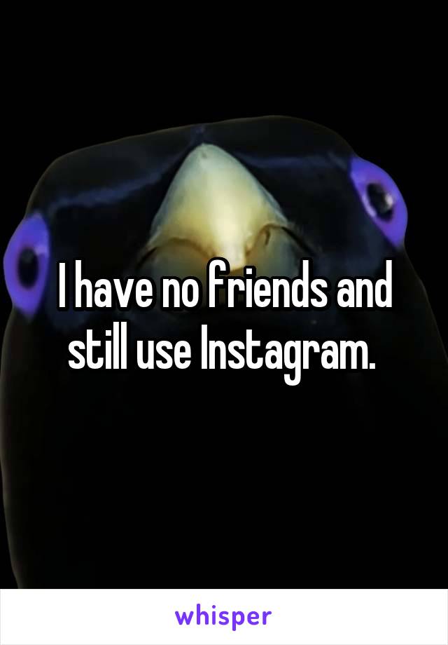 I have no friends and still use Instagram. 