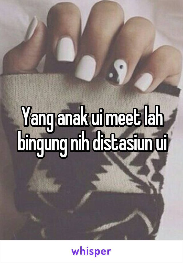 Yang anak ui meet lah bingung nih distasiun ui