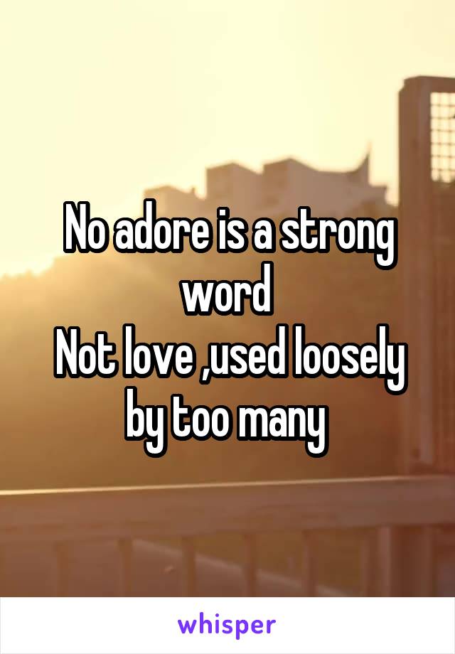 No adore is a strong word 
Not love ,used loosely by too many 