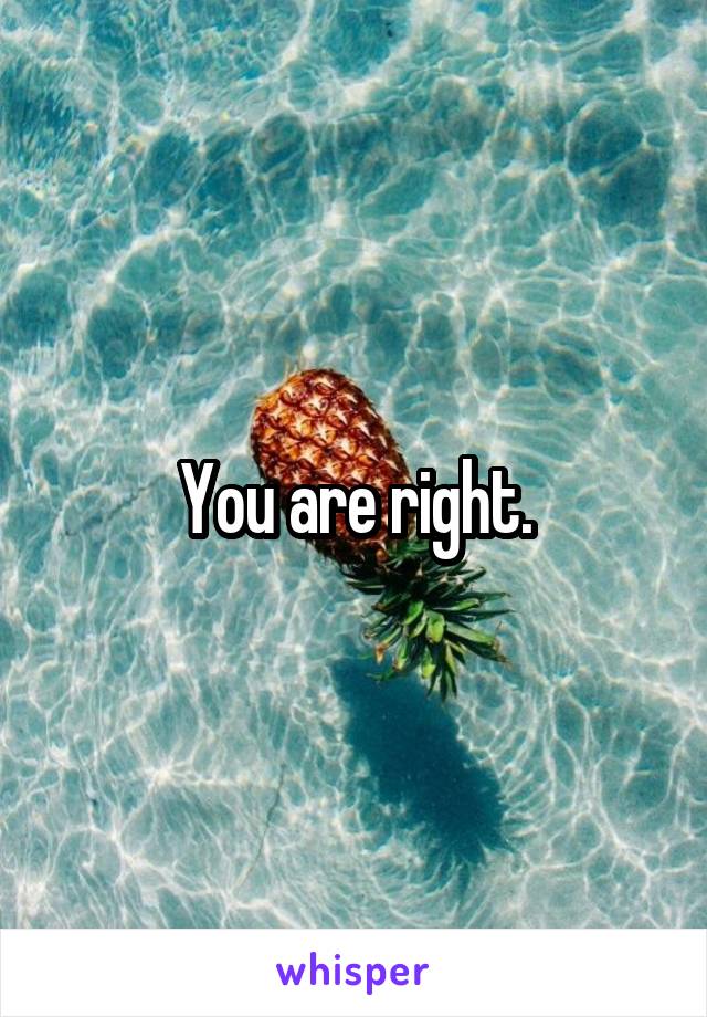 You are right.