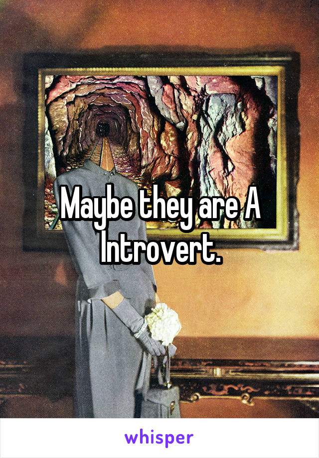 Maybe they are A Introvert.