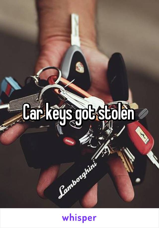 Car keys got stolen 