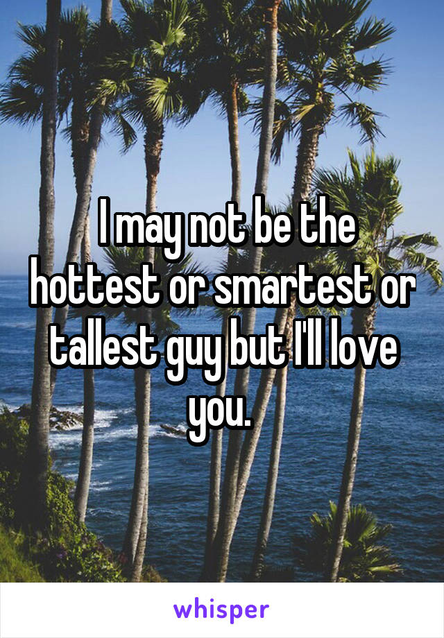  I may not be the hottest or smartest or tallest guy but I'll love you. 