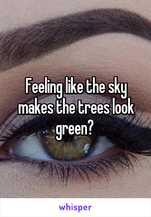 Feeling like the sky makes the trees look green? 