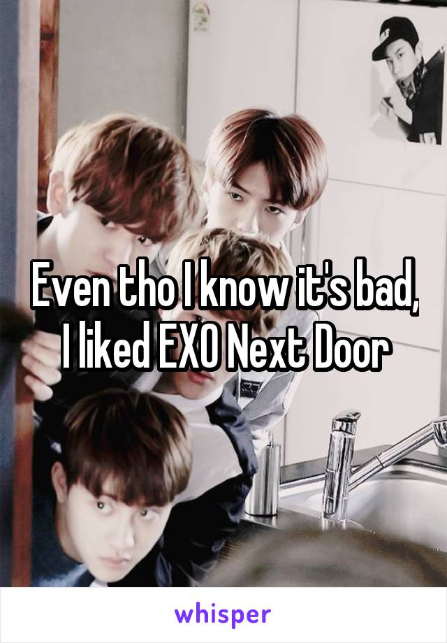 Even tho I know it's bad, I liked EXO Next Door