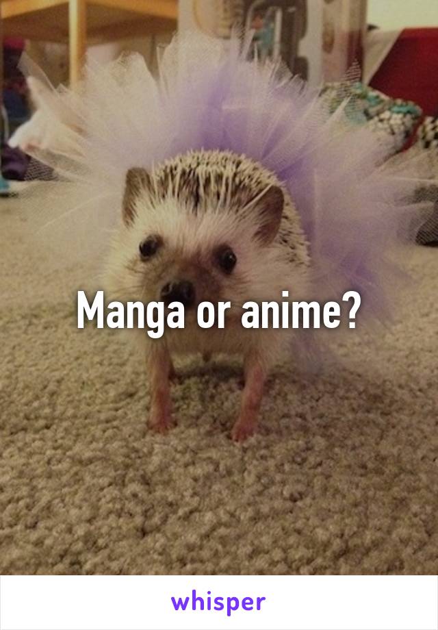 Manga or anime?