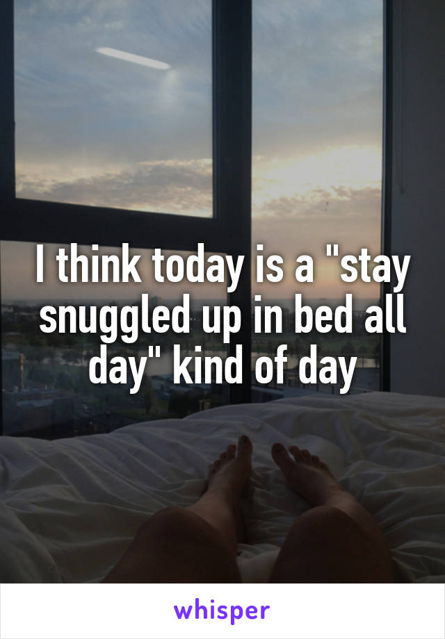 I think today is a "stay snuggled up in bed all day" kind of day