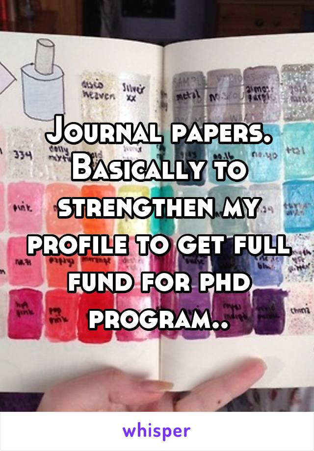 Journal papers. Basically to strengthen my profile to get full fund for phd program..