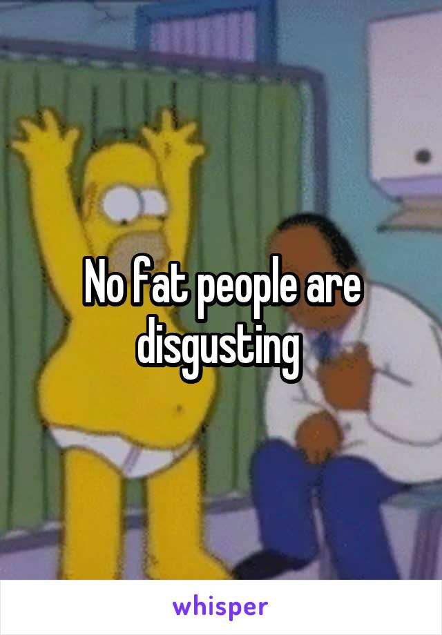 No fat people are disgusting 