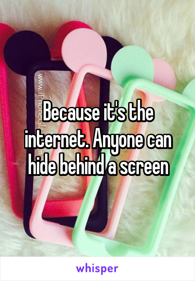 Because it's the internet. Anyone can hide behind a screen