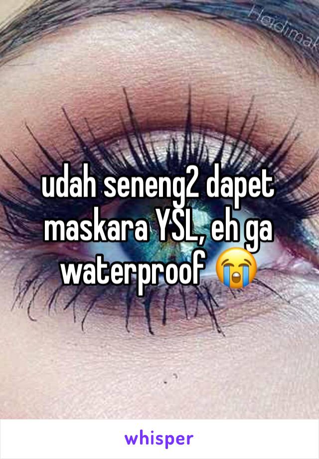 udah seneng2 dapet maskara YSL, eh ga waterproof 😭