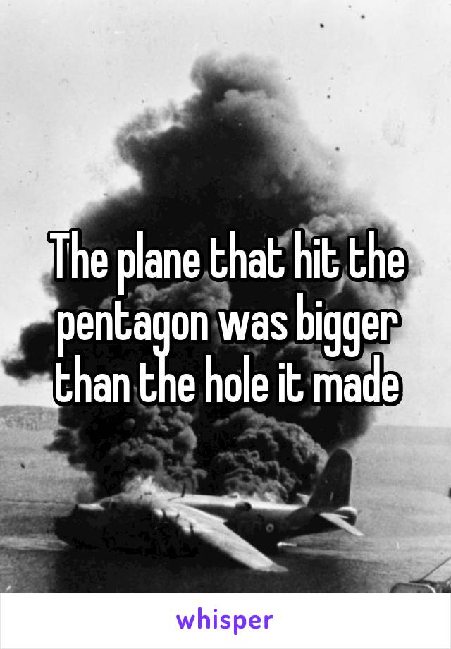 The plane that hit the pentagon was bigger than the hole it made