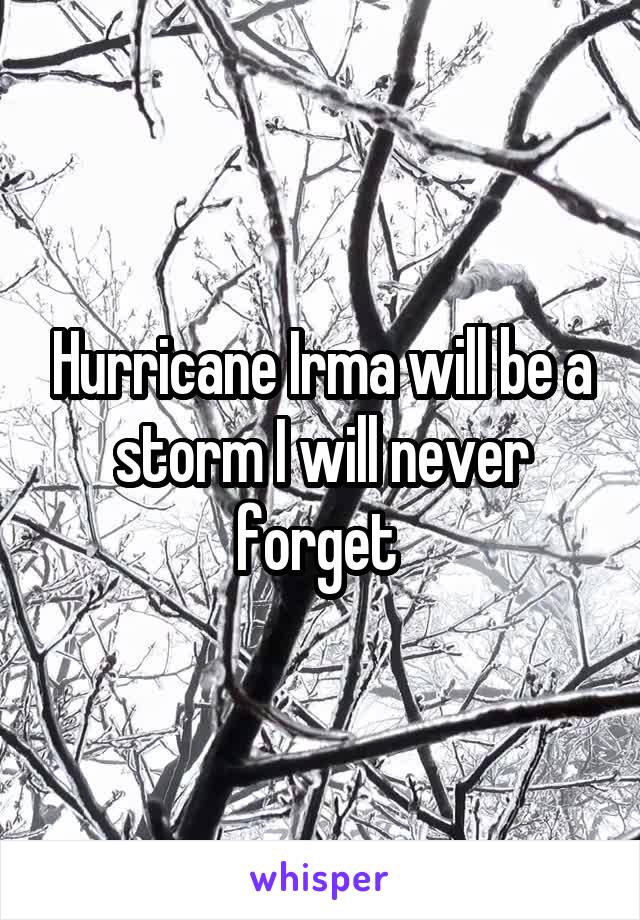 Hurricane Irma will be a storm I will never forget 