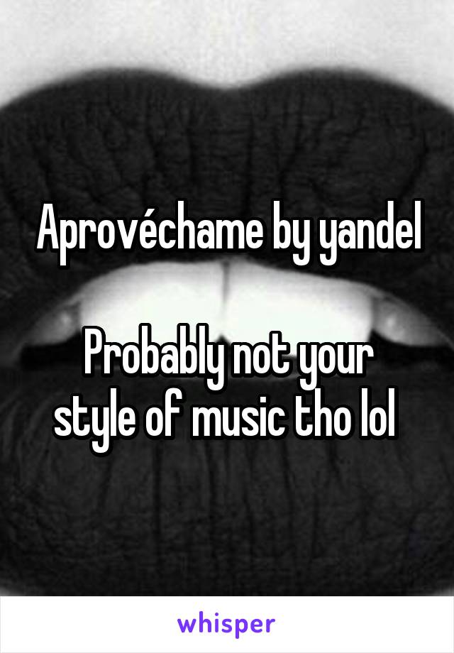 Aprovéchame by yandel

Probably not your style of music tho lol 