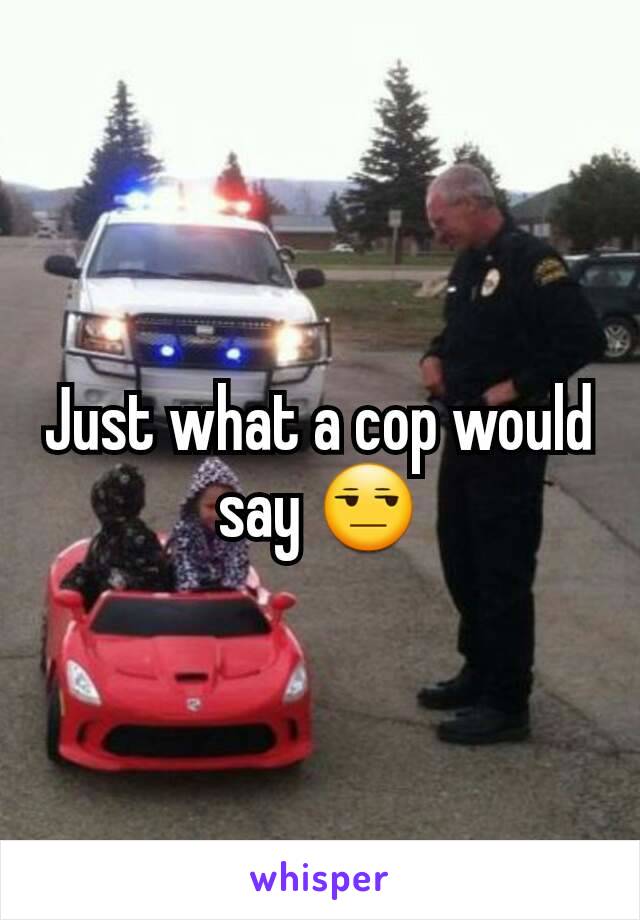 Just what a cop would say 😒