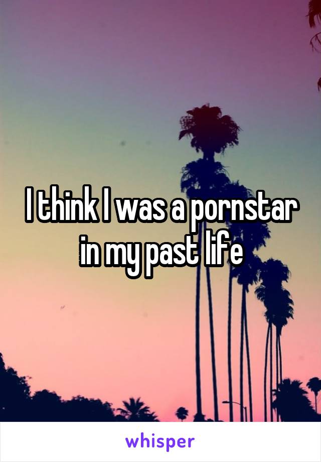 I think I was a pornstar in my past life