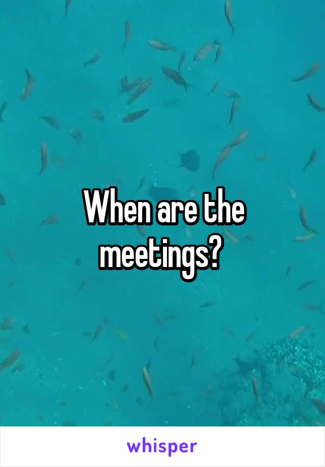 When are the meetings? 