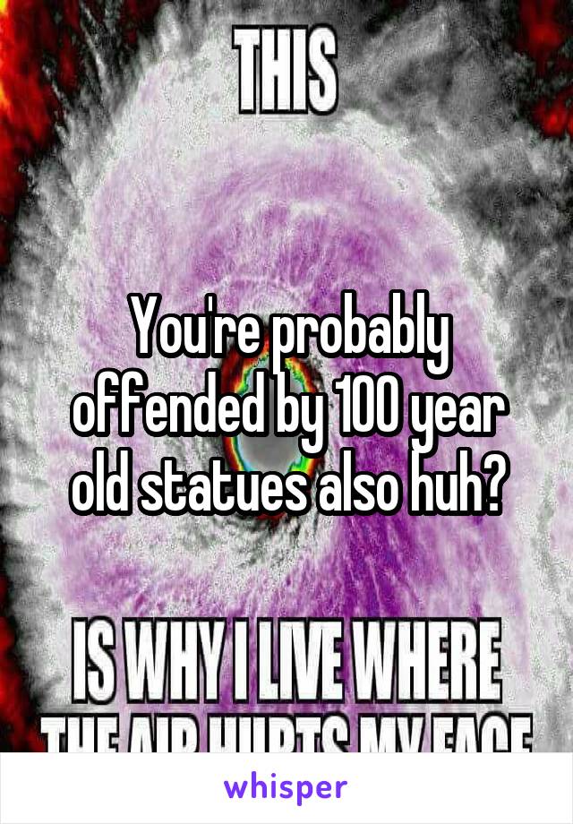 You're probably offended by 100 year old statues also huh?