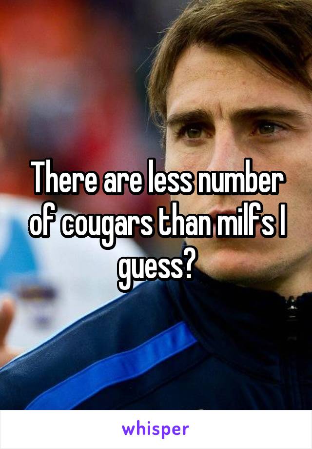 There are less number of cougars than milfs I guess?