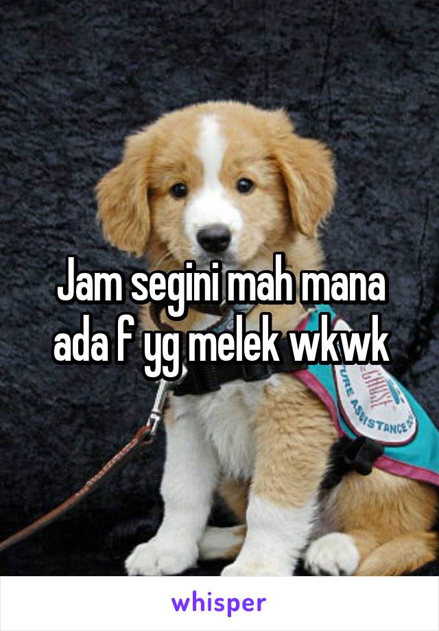 Jam segini mah mana ada f yg melek wkwk