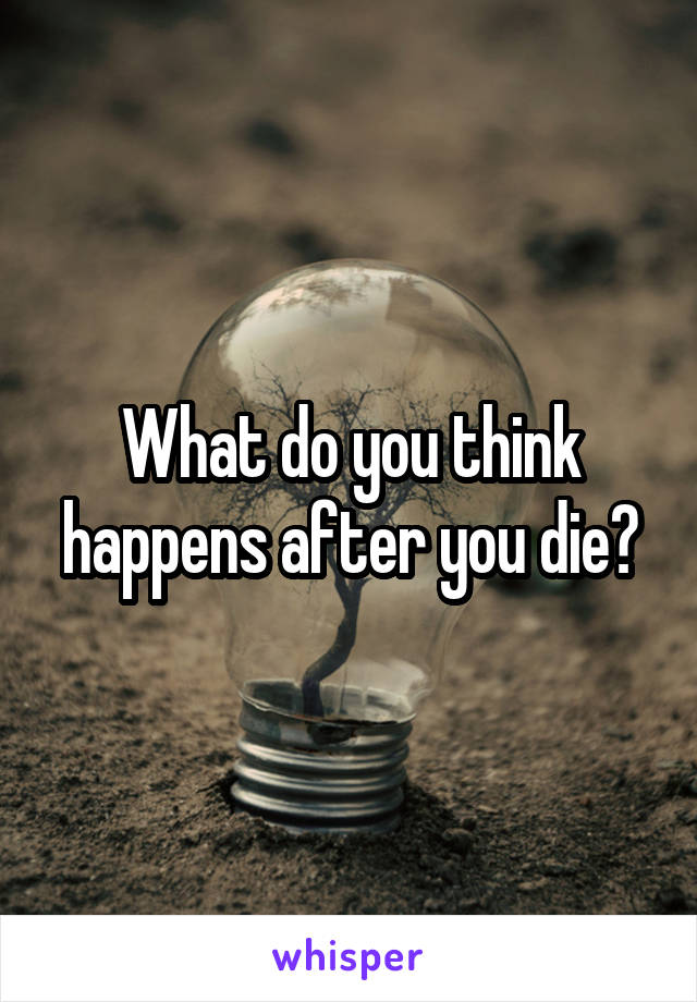 What do you think happens after you die?