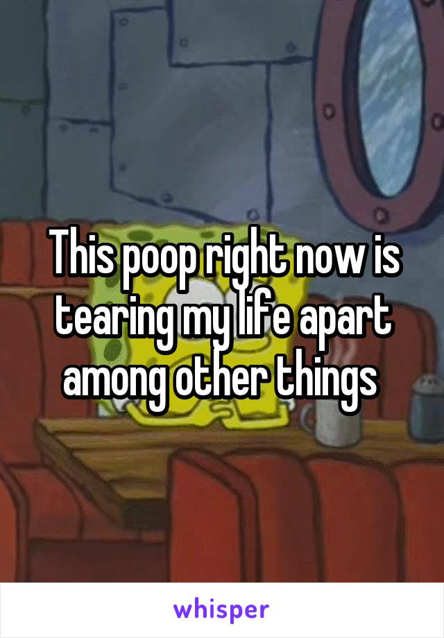 This poop right now is tearing my life apart among other things 