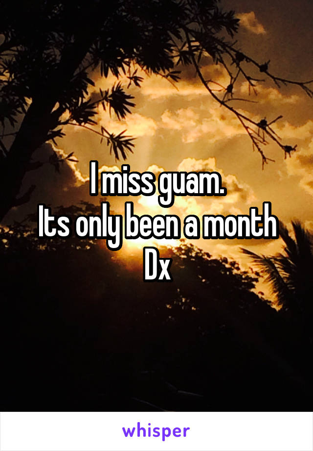 I miss guam.
Its only been a month Dx