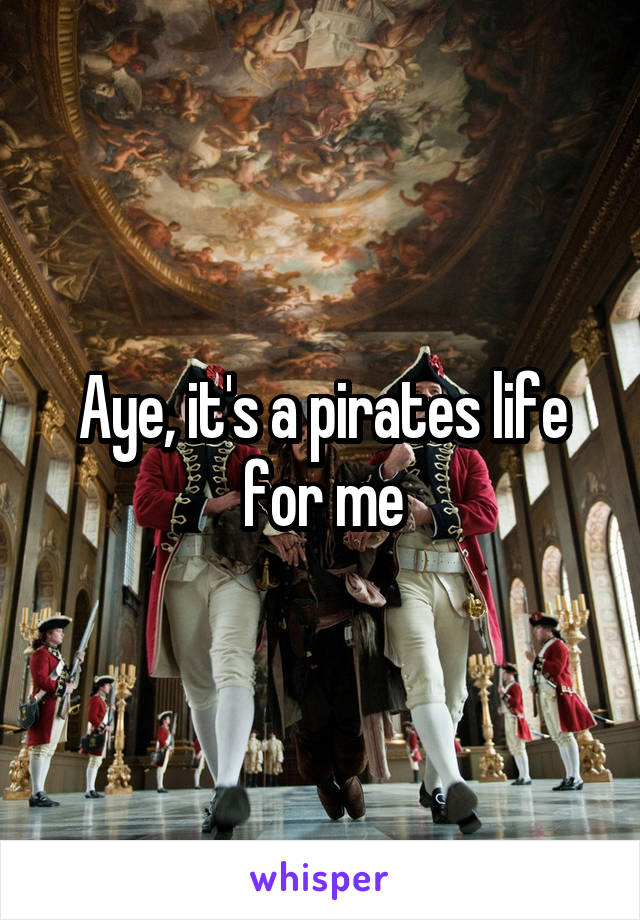 Aye, it's a pirates life for me