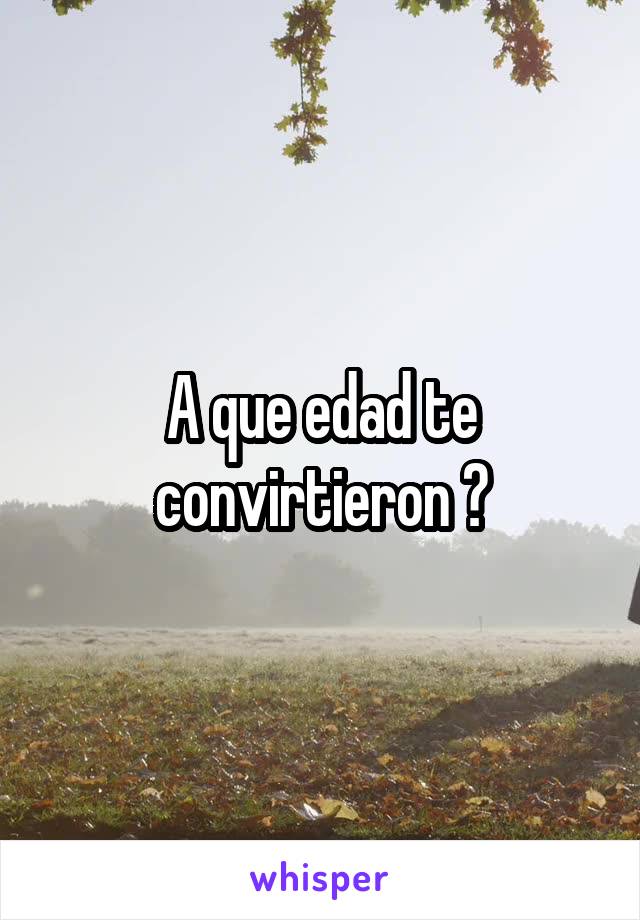 A que edad te convirtieron ?