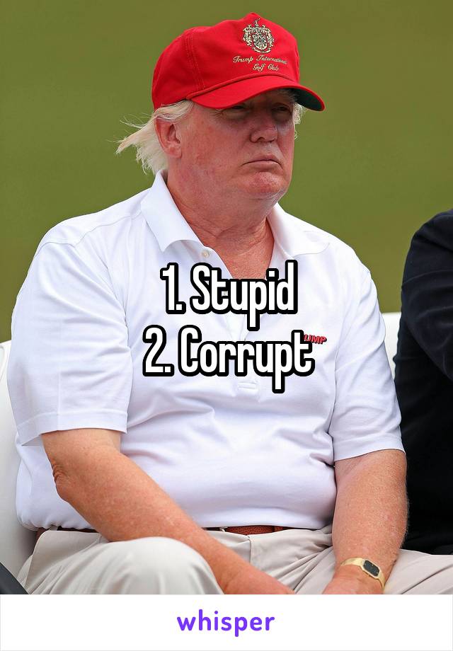 1. Stupid
2. Corrupt