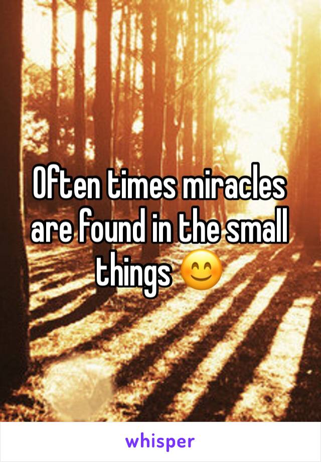 Often times miracles are found in the small things 😊