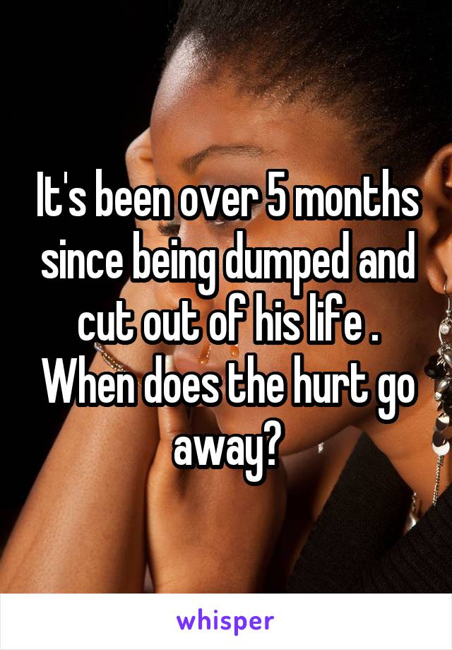 It's been over 5 months since being dumped and cut out of his life . When does the hurt go away?