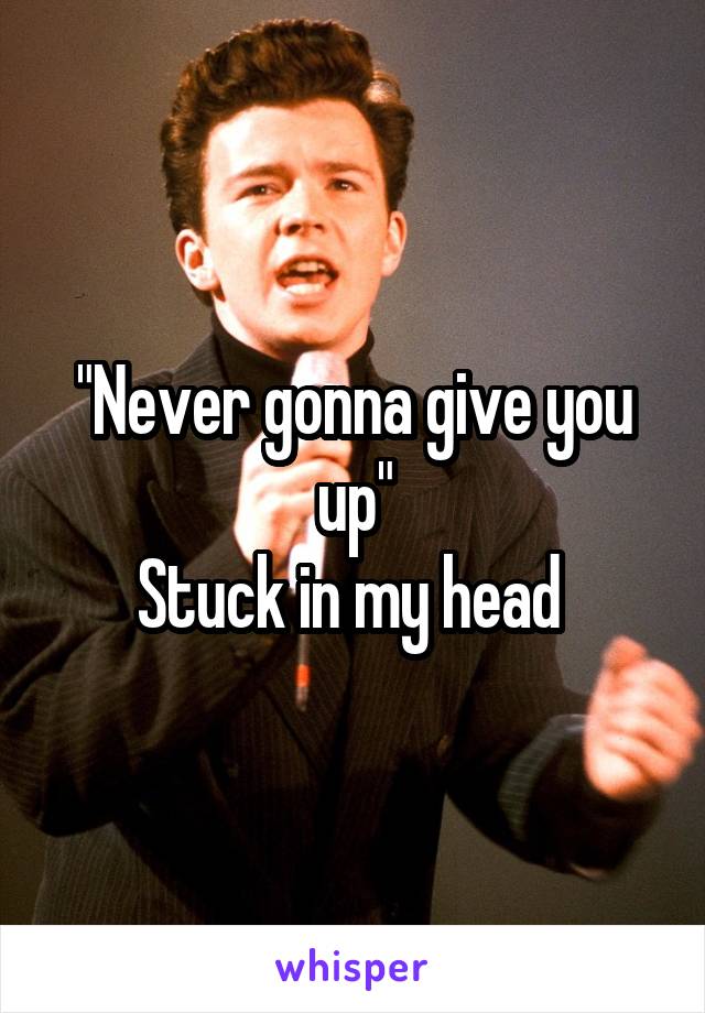 "Never gonna give you up"
Stuck in my head 