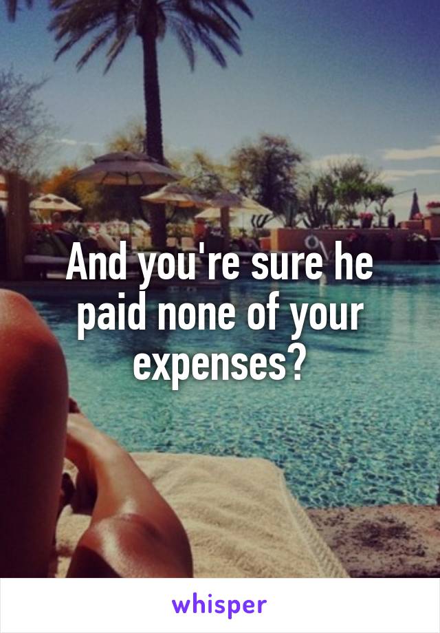 And you're sure he paid none of your expenses?