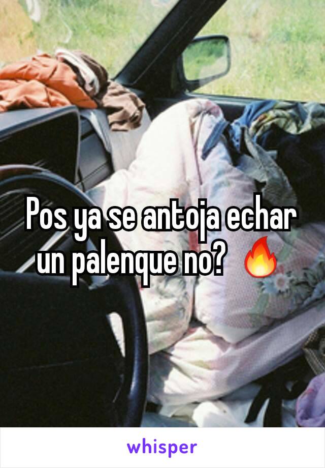 Pos ya se antoja echar un palenque no? 🔥