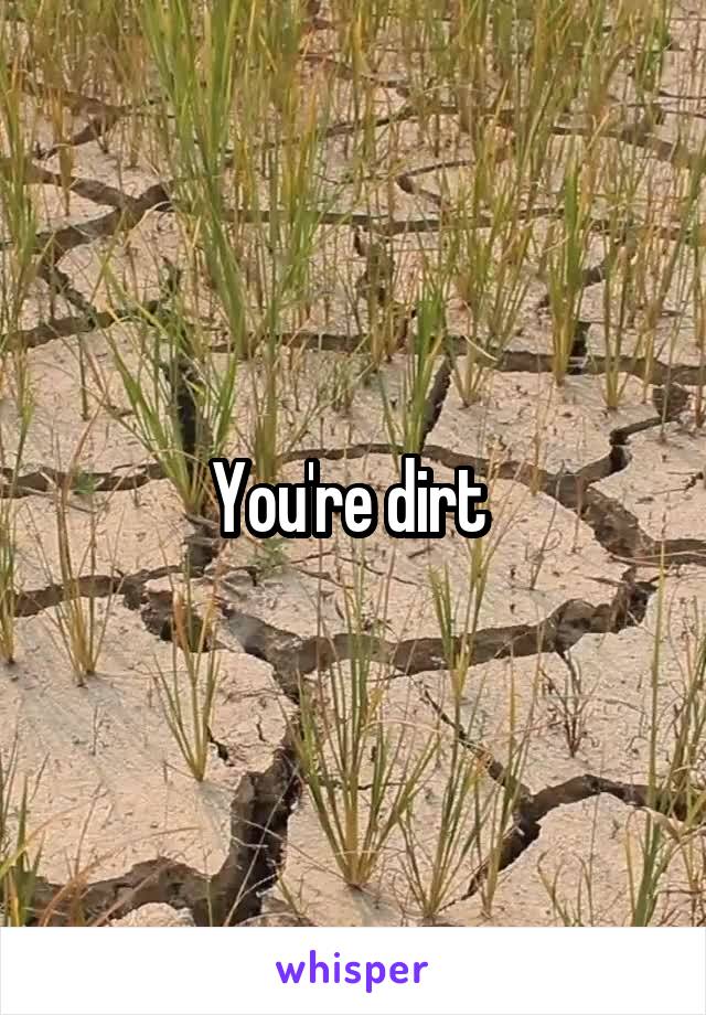 You're dirt 